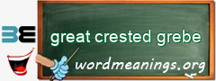 WordMeaning blackboard for great crested grebe